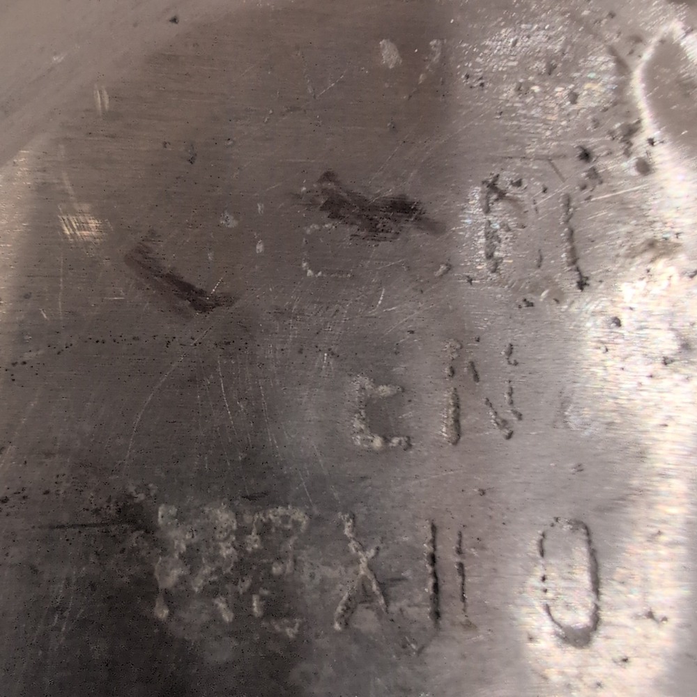 Vintage Mexican Pewter Serving Bowl Embossed Fruit Grapes Silver Tone Round - Picture 7 of 7
